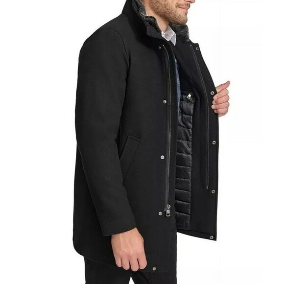 Calvin Klein $295 Men's Wool Blend Urban Walker Detachable Collar Jacket Sz: M - Picture 2 of 10